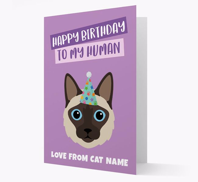 'Happy Birthday to My Human' - Personalized {breedCommonName} Card